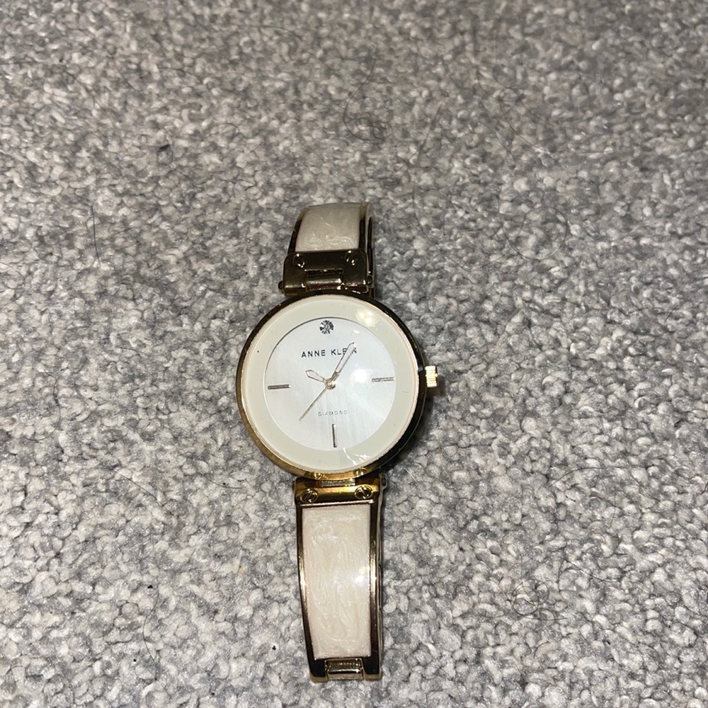 NWOT-Cream and gold Anne Klein watch